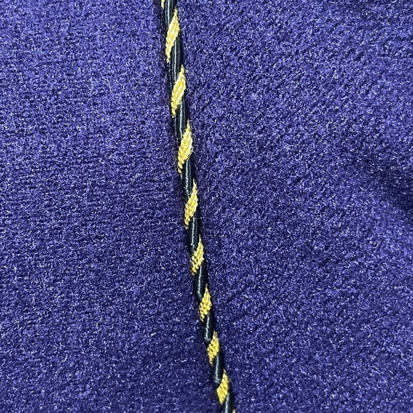 Vtg Fleece Robe Purple Bathrobe Dressing Gown Quilted Top Gold Black Trim sz 2XL - Picture 12 of 15